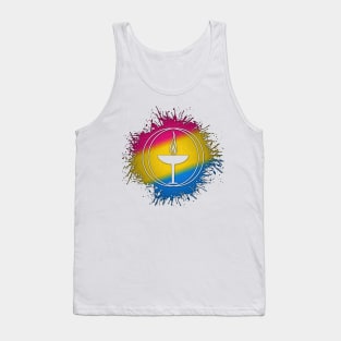 Paint Splatter Pansexual Pride Flag Unitarian Universalism Symbol Tank Top